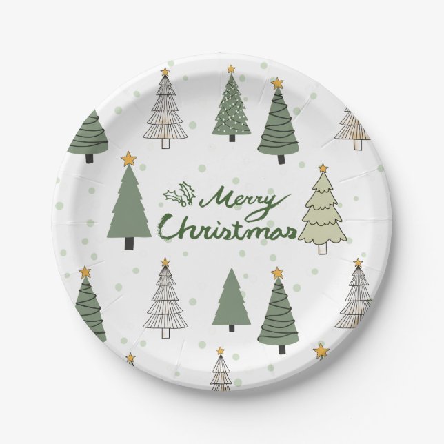 Under the Snowy Trees – Christmas Paper Plates (Front)