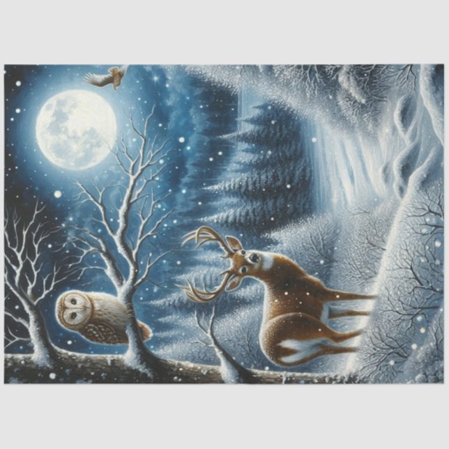 Under the Solstice Moon Winter Woodland  Tissue Paper (Front)