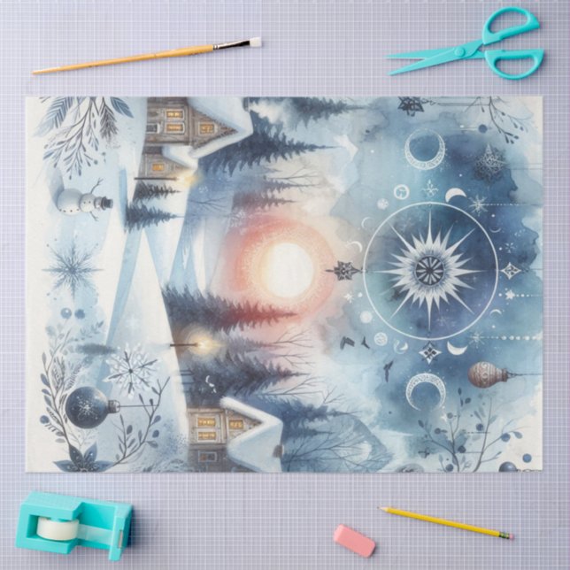 Under the Solstice Moon Winter Woodland  Tissue Paper (Craft)