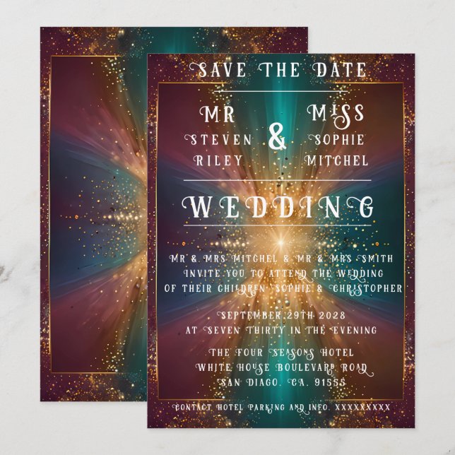 Under the Stars: A Celebration of Love Invitation (Front/Back)
