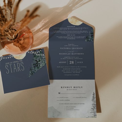 Under The Stars  All in One Wedding Invite