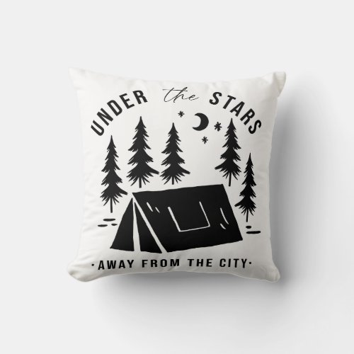 Under The Stars Away From The City Throw Pillow