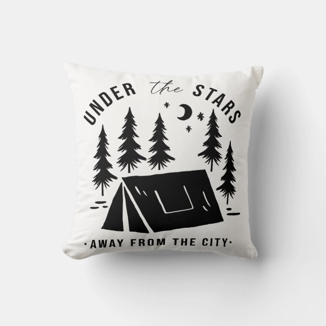 Under The Stars Away From The City Throw Pillow (Front)