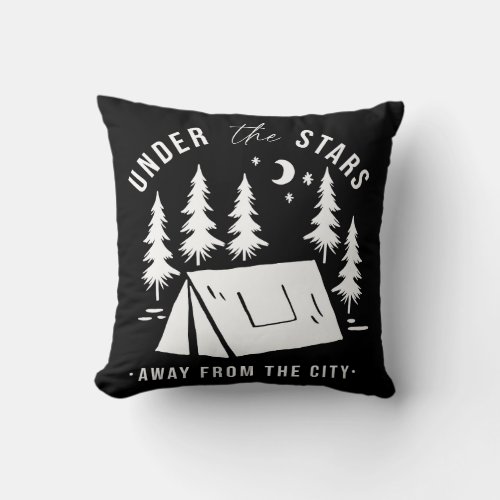 Under The Stars Away From The City Throw Pillow
