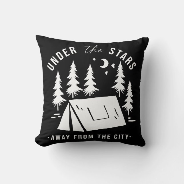 Under The Stars Away From The City Throw Pillow (Front)