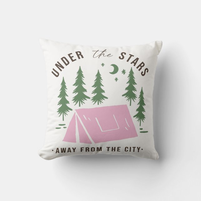 Under The Stars Away From The City Throw Pillow (Front)