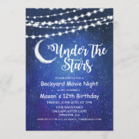 Under the Stars Backyard Movie Night Invitation