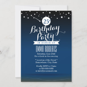 Under the Stars Beach Birthday Party Invitation