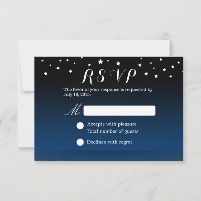 Under the Stars Beach Wedding RSVP (Front)