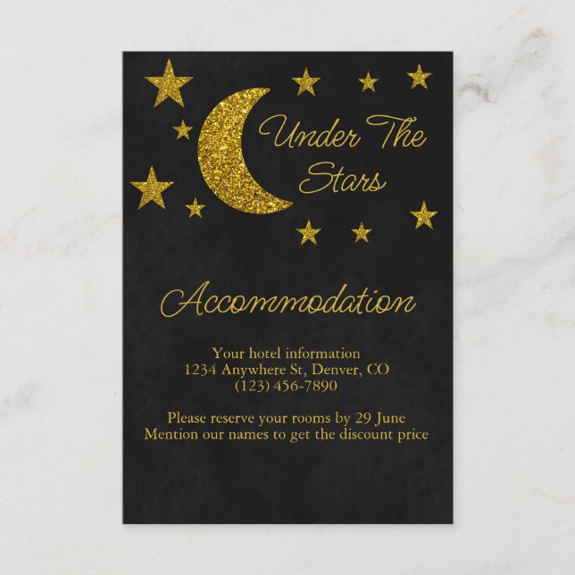 Under The Stars Birthday Accommodation Enclosure Card (Front)