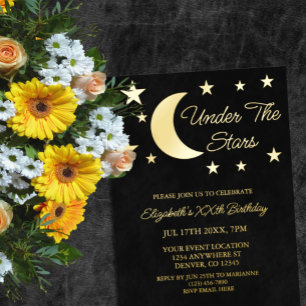 Under The Stars Birthday Foil Invitation