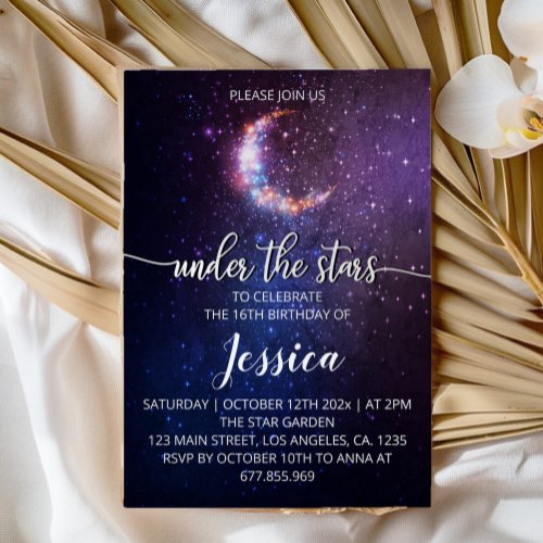 Under The Stars Birthday Invitation