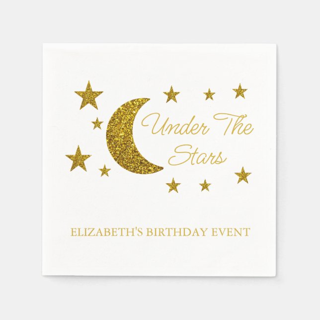 Under The Stars Birthday Napkins (Front)
