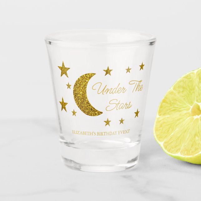 Under The Stars Birthday Shot Glass (Front)