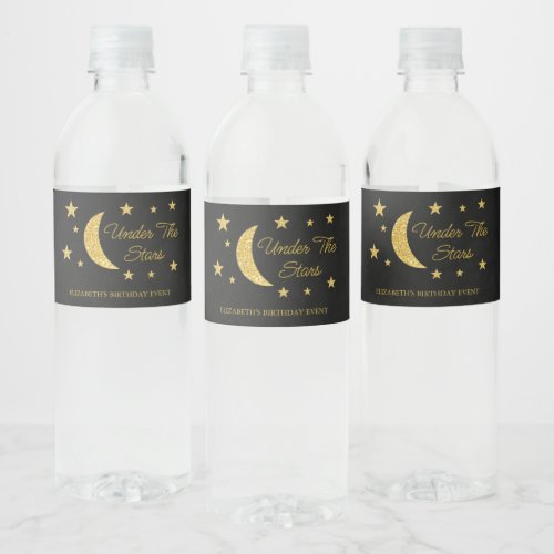 Under The Stars Birthday Water Bottle Label