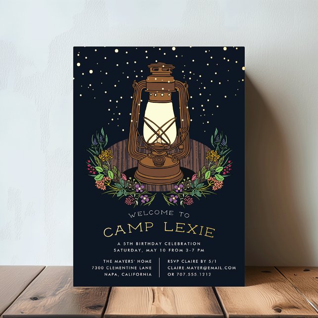 Under the Stars | Camping Birthday Party Foil Invitation (Creator Uploaded)