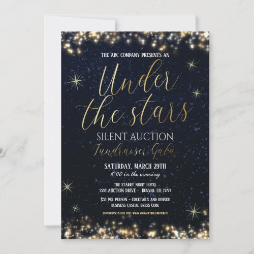 Under The Stars Fundraiser Gala Invitation