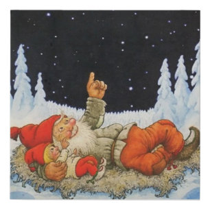 “Under the Stars” Gnomes by Jenny Nystrom Faux Canvas Print