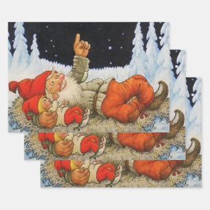 “Under the Stars” Gnomes by Jenny Nystrom Wrapping Paper Sheets