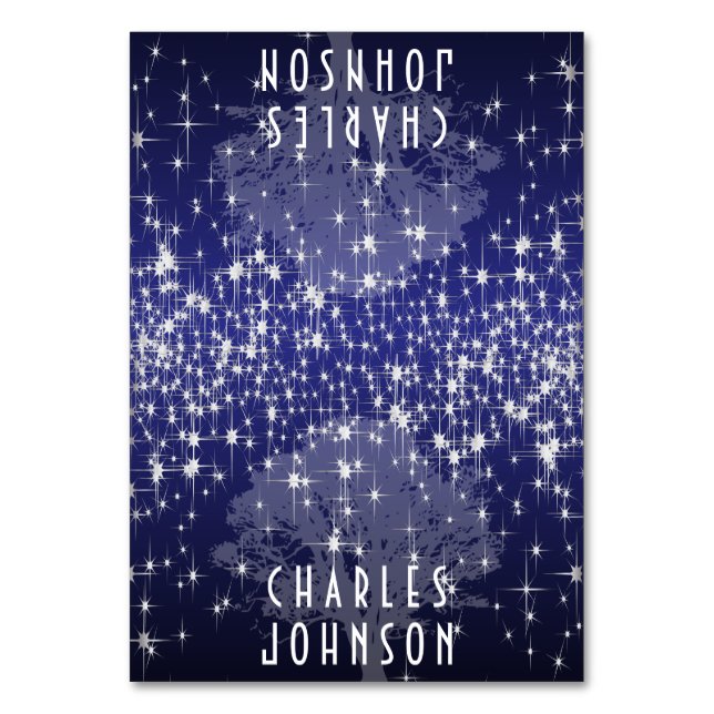 Under the Stars in Dark Blue Place Card (Front)