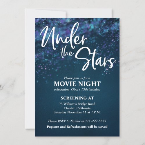 Under the Stars Movie Night Invitation