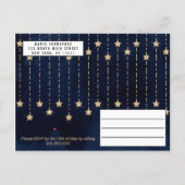 Under the Stars Navy Blue Gold Sparkle Quinceañera Invitation Postcard (Back)