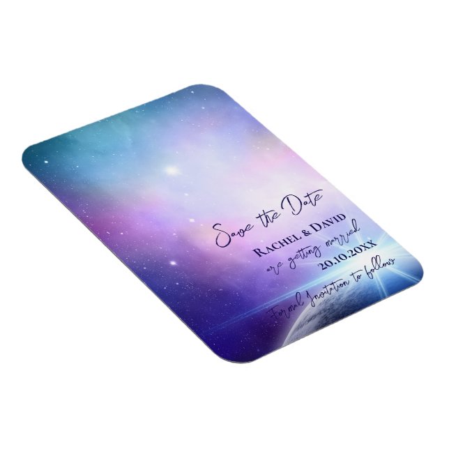Under the Stars Night Sky Wedding Save The Date Magnet (Right Side)