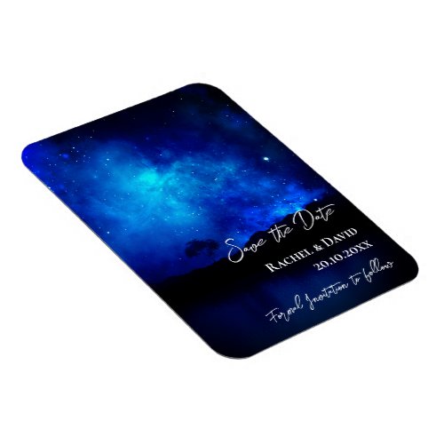 Under the Stars Night Sky Wedding Save The Date Magnet