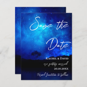 Under the Stars Night Sky Wedding Save The Date Postcard