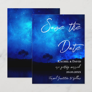 Under the Stars Night Sky Wedding  Save The Date Postcard