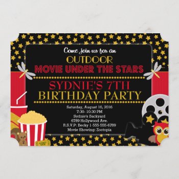 Under The Stars Outdoor Movie Party Invitation by TiffsSweetDesigns at Zazzle