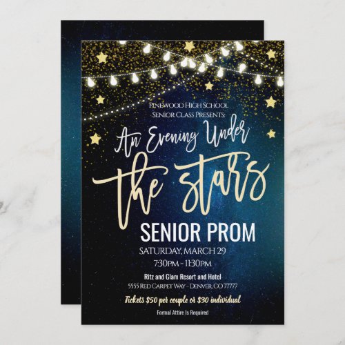 Under the Stars Prom High School Dance Invitation