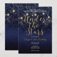 Under The Stars Starry Night Gold Blue Prom Party