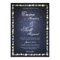 Under the stars string light glow wedding invites