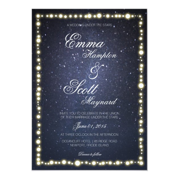 Under The Stars String Light Glow Wedding Invites