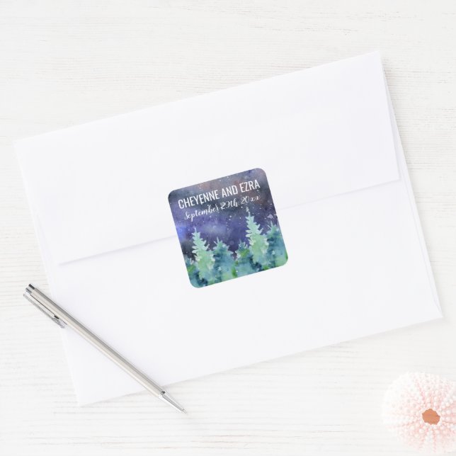Under The Stars Wedding Favor Stickers (Envelope)