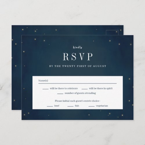 Under The Stars Wedding RSVP Reply Response Card