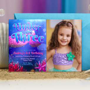 Under the Three - Mermaid with Photo Invitation