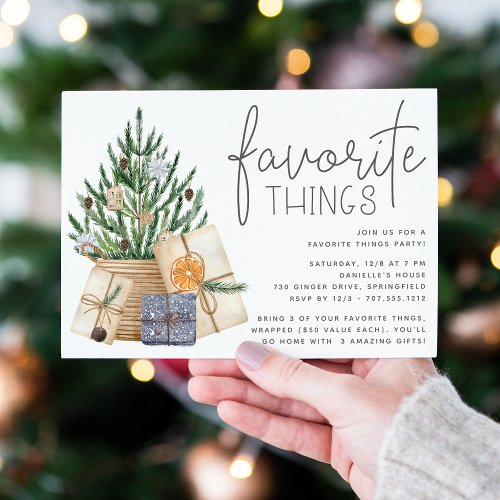 Under the Tree  Favorite Things Holiday Party Invitation