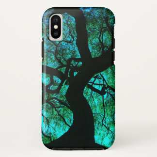 Under The Tree in Turquoise iPhone X Case