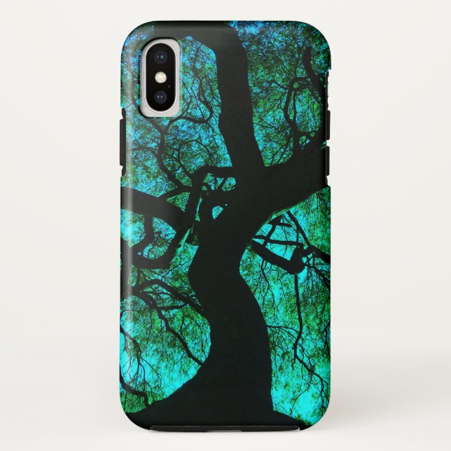 Under The Tree in Turquoise Case-Mate iPhone Case (Back)