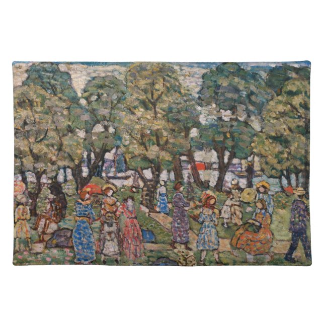 Under the Trees by Maurice Prendergast, Fine Art Cloth Placemat (Front)