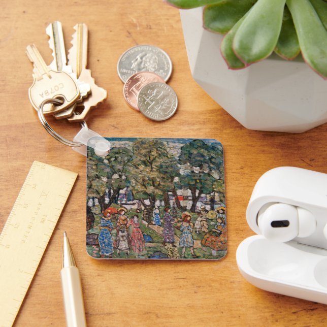 Under the Trees by Maurice Prendergast, Fine Art Keychain (Desk)