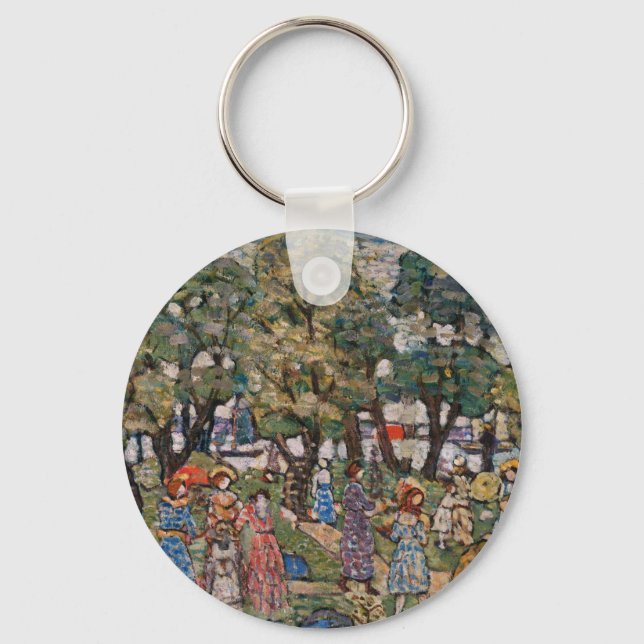 Under the Trees by Maurice Prendergast, Fine Art Keychain (Front)