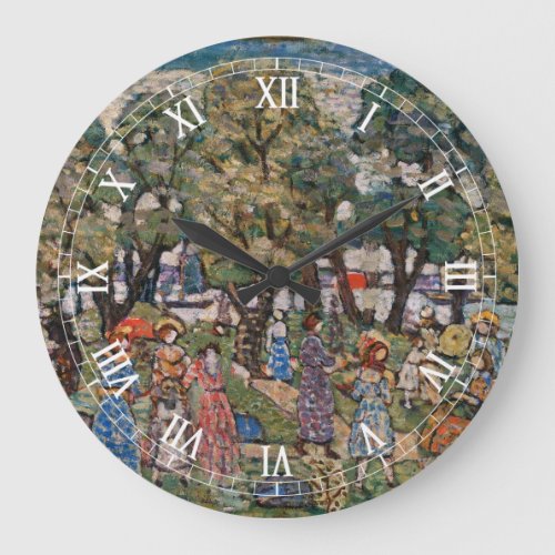 Under the Trees by Maurice Prendergast Fine Art Large Clock
