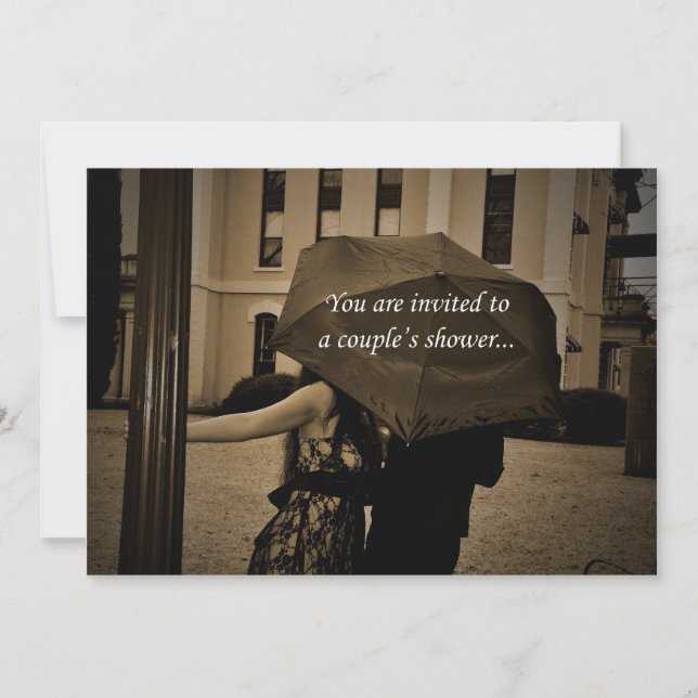 Under the Umbrella Couples' Shower Invitation (Front)