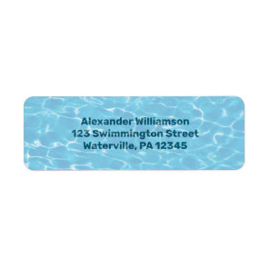 Under the Water Swimming Pool Return Address Label