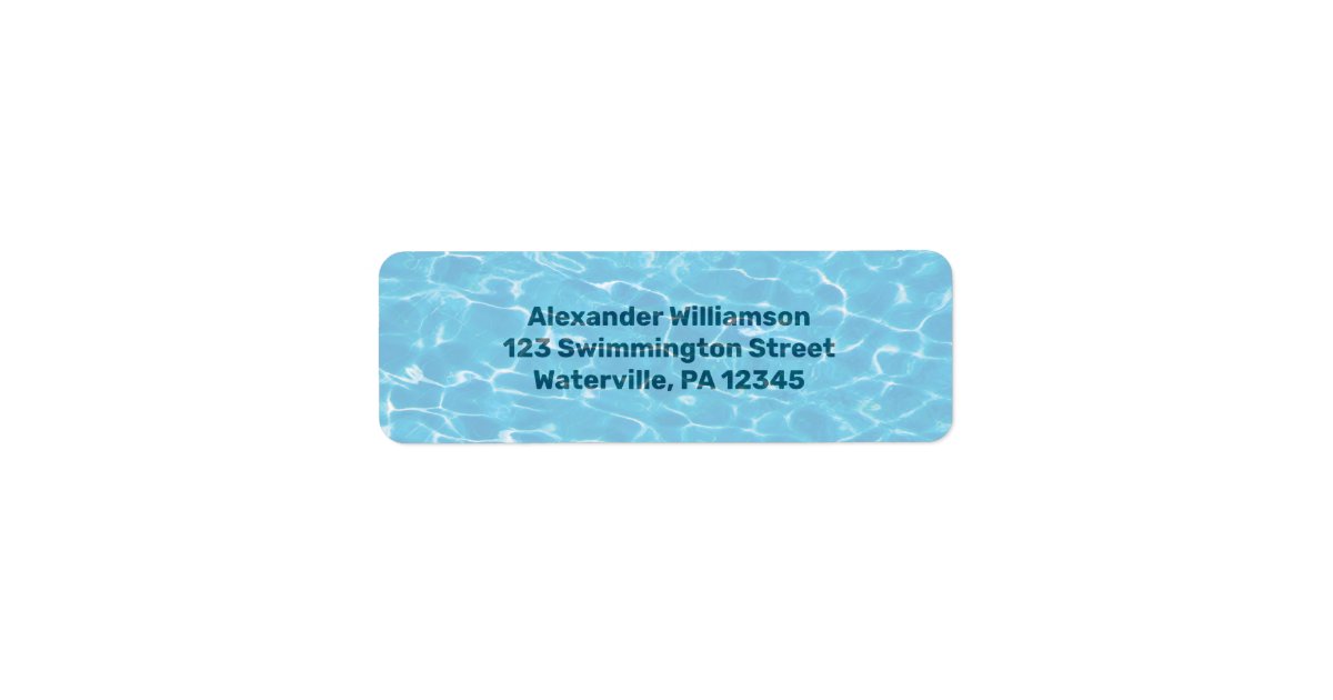 Water Pool Label Under the Water Swimming Pool Return Address Label | Zazzle