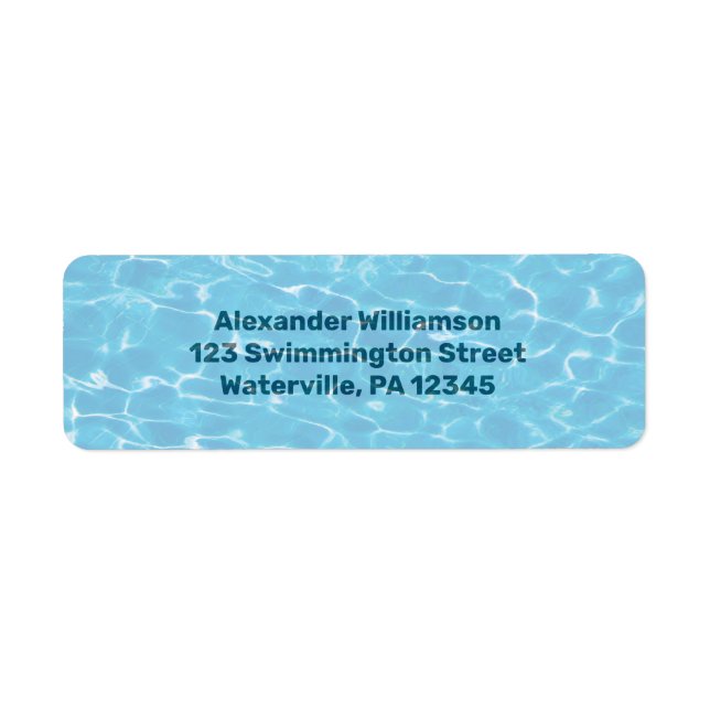 Under the Water Swimming Pool Return Address Label (Front)