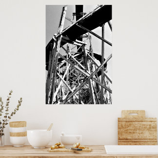 Under The Water Tube Slide // Black and White Poster